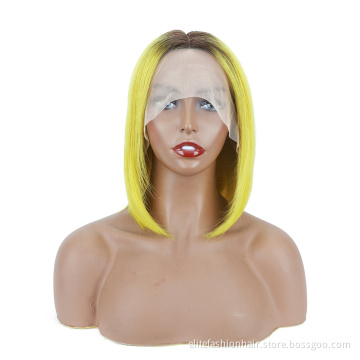 Wholesale 150% Density for Black Women Rumy Human Hair t part Bob Wigs 8-16 Inch Short Straight T part Lace Closure Bob Wigs
